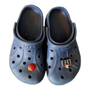Crocs Kids Unisex Navy Blue Clogs Sandals Slip Ons Boys Girls Youth Size 1 3